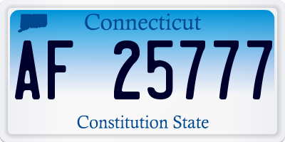 CT license plate AF25777