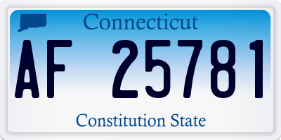 CT license plate AF25781