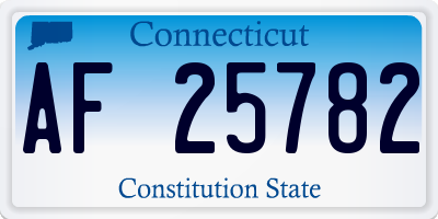 CT license plate AF25782