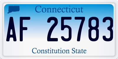 CT license plate AF25783