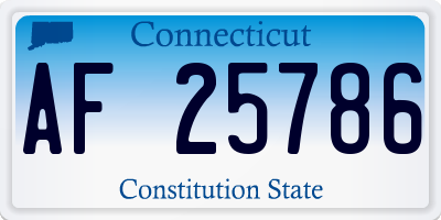 CT license plate AF25786