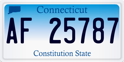 CT license plate AF25787