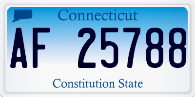 CT license plate AF25788