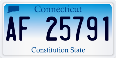 CT license plate AF25791