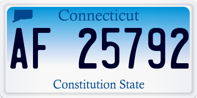 CT license plate AF25792