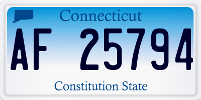 CT license plate AF25794