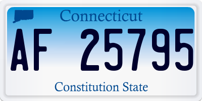 CT license plate AF25795