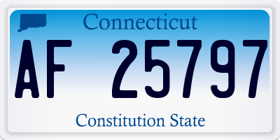 CT license plate AF25797
