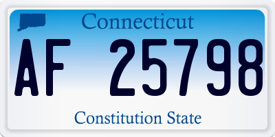 CT license plate AF25798