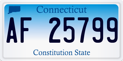 CT license plate AF25799