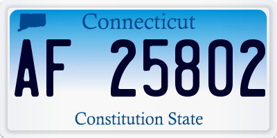 CT license plate AF25802
