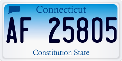 CT license plate AF25805