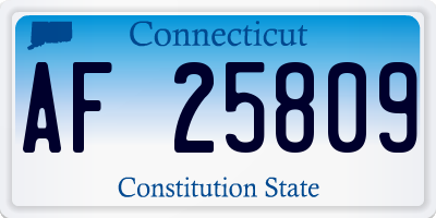 CT license plate AF25809