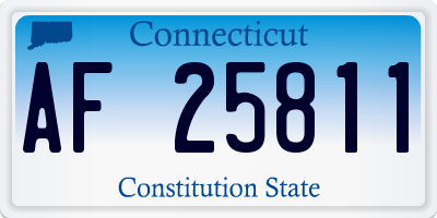 CT license plate AF25811