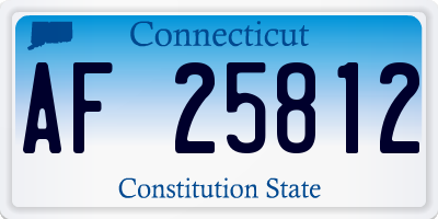 CT license plate AF25812