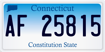 CT license plate AF25815