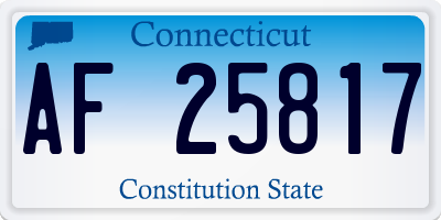 CT license plate AF25817