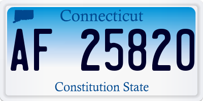 CT license plate AF25820
