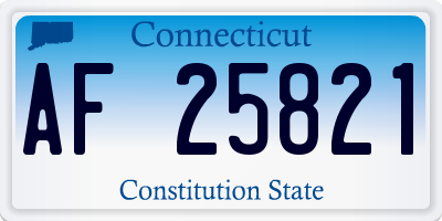 CT license plate AF25821