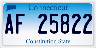 CT license plate AF25822