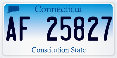 CT license plate AF25827