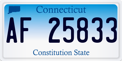 CT license plate AF25833