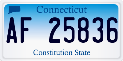CT license plate AF25836