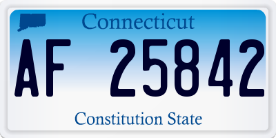 CT license plate AF25842