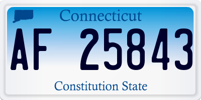 CT license plate AF25843