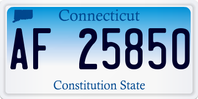 CT license plate AF25850