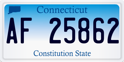 CT license plate AF25862