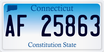 CT license plate AF25863
