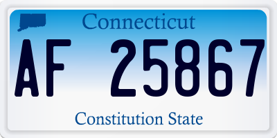 CT license plate AF25867