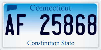 CT license plate AF25868