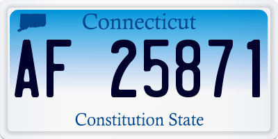 CT license plate AF25871