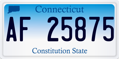 CT license plate AF25875