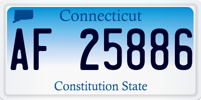 CT license plate AF25886