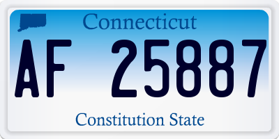 CT license plate AF25887