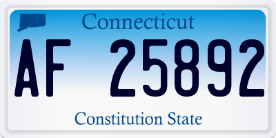 CT license plate AF25892