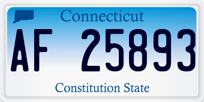 CT license plate AF25893