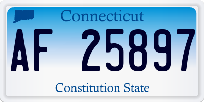 CT license plate AF25897