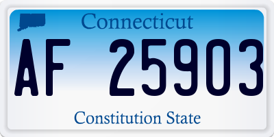 CT license plate AF25903