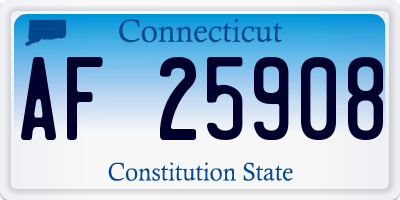 CT license plate AF25908