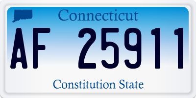 CT license plate AF25911