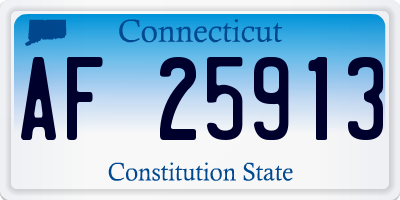 CT license plate AF25913