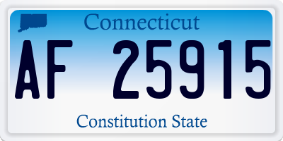 CT license plate AF25915