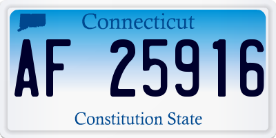 CT license plate AF25916