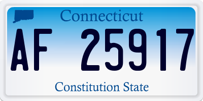 CT license plate AF25917