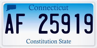 CT license plate AF25919