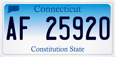 CT license plate AF25920
